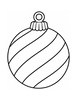 Ausmalbild Christbaumkugel mit diagonalen Streifen