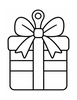 Ausmalbild Geschenk Anhänger mit Schleife