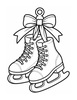 Ausmalbild Schlittschuh Anhänger mit Schleife