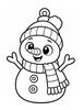 Ausmalbild Schneemann Anhänger mit Schal