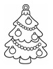 Ausmalbild Tannenbaum Anhänger mit Kugeln