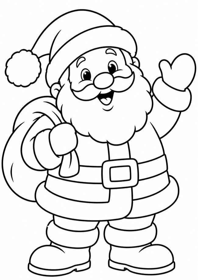 Ausmalbild Einfacher Weihnachtsmann