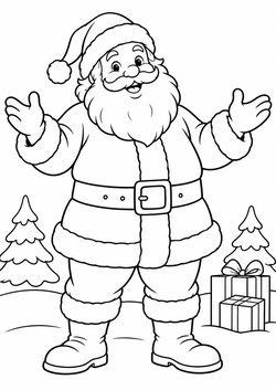 Ausmalbild Klassischer Weihnachtsmann