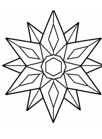 Ausmalbild Geometrischer Weihnachtsstern mit Rauten