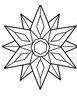Ausmalbild Geometrischer Weihnachtsstern mit Rauten