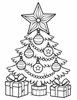 Ausmalbild Weihnachtsbaum mit Stern an der Spitze