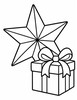 Ausmalbild Weihnachtsstern mit Geschenk