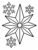 Ausmalbild Weihnachtsstern mit Schneeflocken