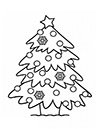 Ausmalbild Weihnachtsbaum mit Schneeflocken