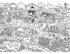 Wimmelbild Bauernhof zum Ausmalen