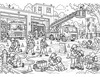 Wimmelbild Feuerwehr zum Ausmalen