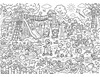 Wimmelbild Spielplatz zum Ausmalen