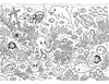 Wimmelbild Unterwasserwelt zum Ausmalen