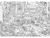 Wimmelbild Wald zum Ausmalen