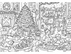 Wimmelbild Weihnachten zum Ausmalen
