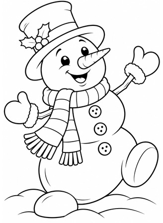 Ausmalbild Lustiger Schneemann