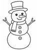 Ausmalbild Einfacher Schneemann