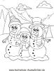 Ausmalbild Schneemänner