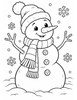 Ausmalbild Schneemann im Schnee