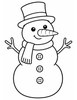 Ausmalbild Schneemann mit Karottennase