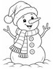 Ausmalbild Schneemann mit Weihnachtsmütze