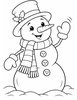 Ausmalbild Schneemann winkt