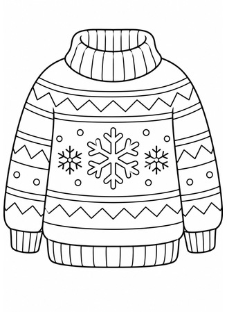 Ausmalbild Winterpullover Muster