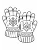 Ausmalbild Handschuhe mit Schneeflocke