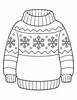 Ausmalbild Winterpullover Schneeflocken