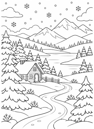 Winterlandschaften Ausmalbilder