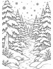 Ausmalbild Winterwald