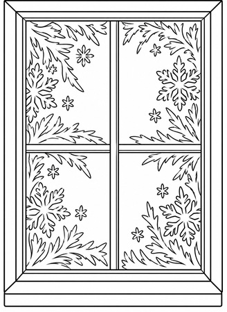 Ausmalbild Frostmuster am Fenster