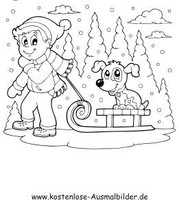 Wintermotive zum Ausmalen