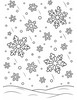 Ausmalbild Schneeflocken am Himmel