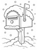 Ausmalbild Verschneiter Briefkasten
