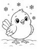 Ausmalbild Vogel im Schnee