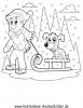 Ausmalbild Winterlandschaft