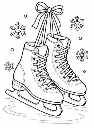 Ausmalbild Paar Schlittschuhe