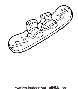 Ausmalbild Snowboard