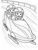 Ausmalbild Bobfahren mit zwei Kindern