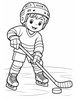 Ausmalbild Eishockey mit Schläger und Puck