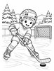 Ausmalbild Junge beim Eishockey