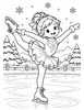 Ausmalbild Mädchen beim Eiskunstlauf