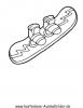 Ausmalbild Snowboard