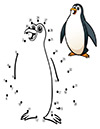 Ausmalbilder Zahlenbild Pinguin  