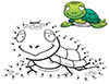 Ausmalbilder Zahlenbild Schildkröte  