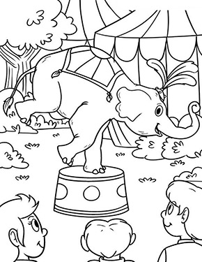 Zirkus Elefant balanciert