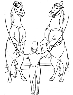 Zirkuspferde in der Manege