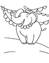 Ausmalbild Zirkus Elefant in der Manege