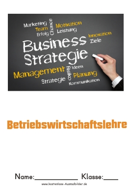 Deckblatt Betriebswirtschaftslehre-Deckblatt